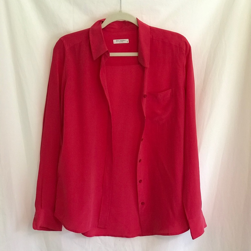 Equipment Silk Button Down | Hot Pink | Medium